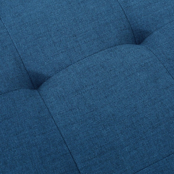 English Elm Navy Button Tufted Storage Bench Upholstered Footrest with Rubberwood Legs for Bedroom N779P458170N