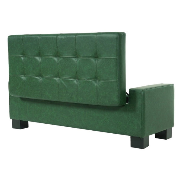 English Elm Green Button Tufted Storage Bench PU Upholstered Footrest with Rubberwood Legs Bedroom N779P458170P