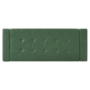 English Elm Green Button Tufted Storage Bench PU Upholstered Footrest with Rubberwood Legs Bedroom N779P458170P