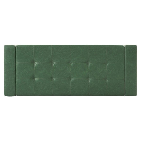 English Elm Green Button Tufted Storage Bench PU Upholstered Footrest with Rubberwood Legs Bedroom N779P458170P