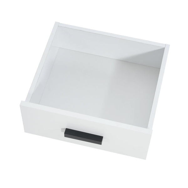 English Elm Modern Two Tone Walnut and White TV Console with Glass Doors Storage Drawers N779P458843W_N779P458844W