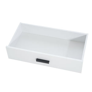 English Elm Modern Two Tone Walnut and White TV Console with Glass Doors Storage Drawers N779P458843W_N779P458844W