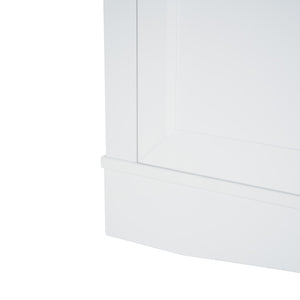 English Elm Modern Two Tone Walnut and White TV Console with Glass Doors Storage Drawers N779P458843W_N779P458844W