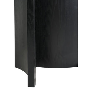 English Elm 65.35 Inch Black Oval MDF Dining Table Mid Century Sculptural Curved Legs Seats Four N779P467924B