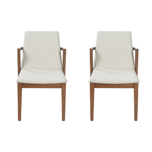 English Elm 5-Piece Oval Dining Set with Sculptural Column Table and Walnut Arm Chairs in Beige 65.35 inches N779P467927B_N779P400898P-2