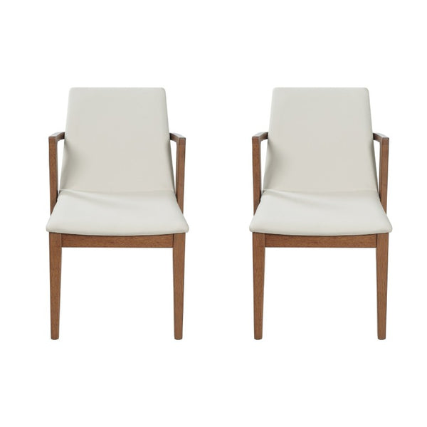 English Elm 5-Piece Oval Dining Set with Sculptural Column Table and Walnut Arm Chairs in Beige 65.35 inches N779P467927B_N779P400898P-2