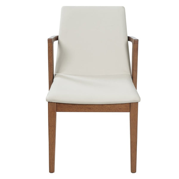 English Elm 5-Piece Oval Dining Set with Sculptural Column Table and Walnut Arm Chairs in Beige 65.35 inches N779P467927B_N779P400898P-2
