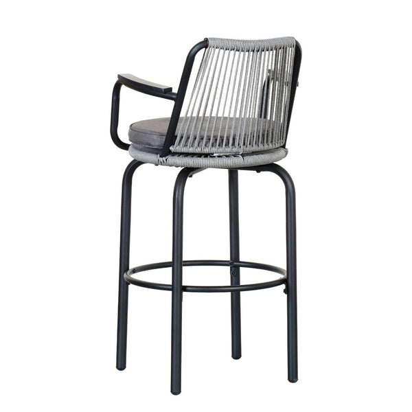 English Elm Outdoor Woven Pe Rattan Bar Stools Set of 2 with Arms for Patio Pool Island N780P199440B