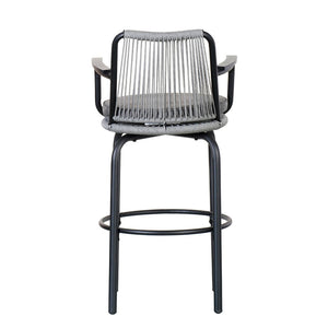 English Elm Outdoor Woven Pe Rattan Bar Stools Set of 2 with Arms for Patio Pool Island N780P199440B