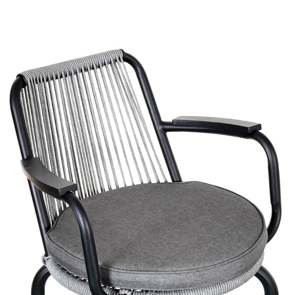 English Elm Outdoor Woven Pe Rattan Bar Stools Set of 2 with Arms for Patio Pool Island N780P199440B