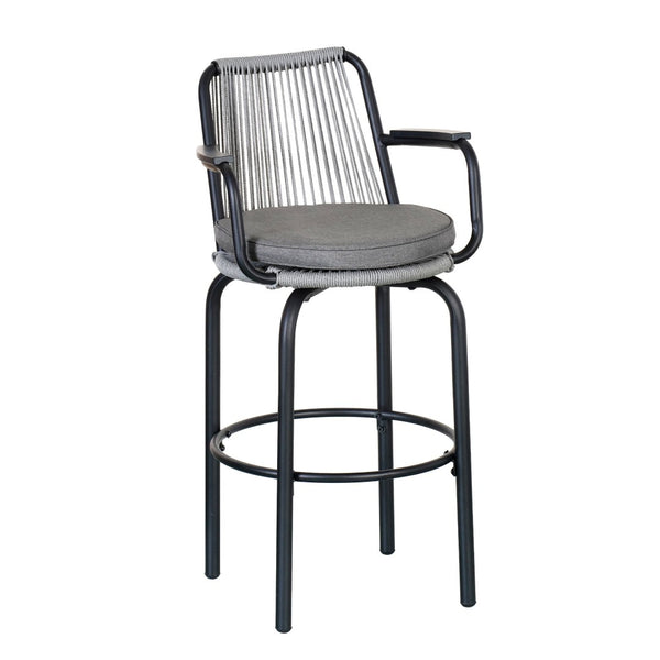 English Elm Outdoor Woven Pe Rattan Bar Stools Set of 2 with Arms for Patio Pool Island N780P199440B