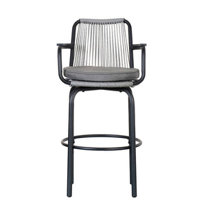 English Elm Outdoor Woven Pe Rattan Bar Stools Set of 2 with Arms for Patio Pool Island N780P199440B