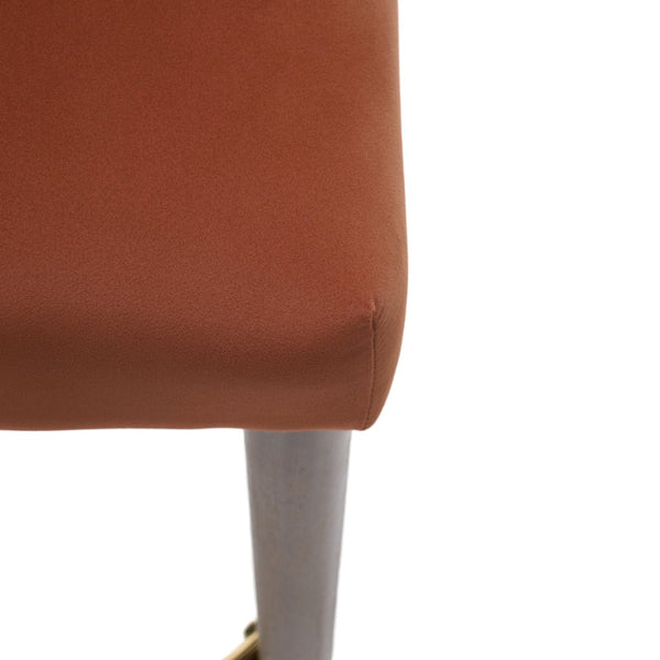 English Elm 27inch-counterstool, Tufted Fabric Seat Gold Footrest Ring for Kitchen Island Bar Set of 2 N780P224409A