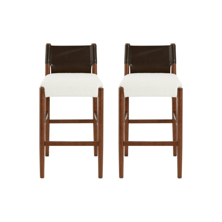 English Elm 28.5'', 28.5'' Rubberwood Barstools Set of 2 with Cushioned Seats for Kitchen Island or Breakfast Nook N780P271400B