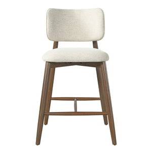 English Elm 25.7 Inch Fabric Upholstered Rubberwood Counter Stools Set of 2 for Kitchen Island N780P369728A