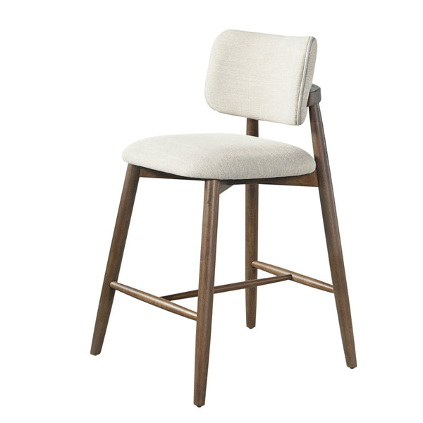 English Elm 25.7 Inch Fabric Upholstered Rubberwood Counter Stools Set of 2 for Kitchen Island N780P369728A