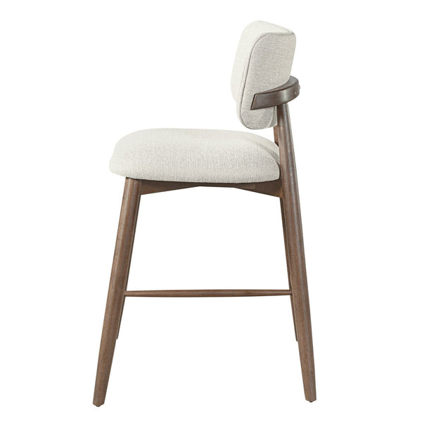 English Elm 25.7 Inch Fabric Upholstered Rubberwood Counter Stools Set of 2 for Kitchen Island N780P369728A