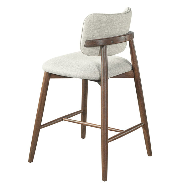 English Elm 25.7 Inch Fabric Upholstered Rubberwood Counter Stools Set of 2 for Kitchen Island N780P369728A