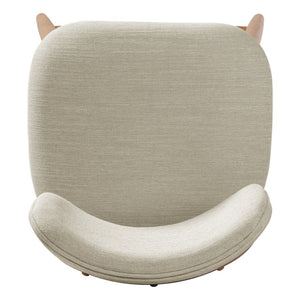 English Elm 25.7 Inch Rubberwood Counter Stools Set of 2 Beige Fabric Curved Back Modern Kitchen N780P369728B