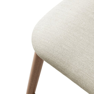 English Elm 25.7 Inch Rubberwood Counter Stools Set of 2 Beige Fabric Curved Back Modern Kitchen N780P369728B