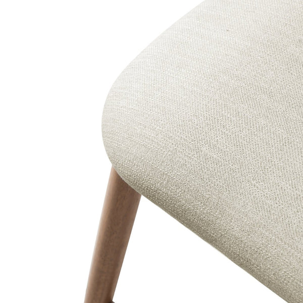 English Elm 25.7 Inch Rubberwood Counter Stools Set of 2 Beige Fabric Curved Back Modern Kitchen N780P369728B