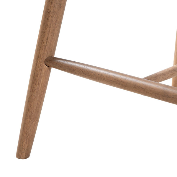 English Elm 25.7 Inch Rubberwood Counter Stools Set of 2 Beige Fabric Curved Back Modern Kitchen N780P369728B