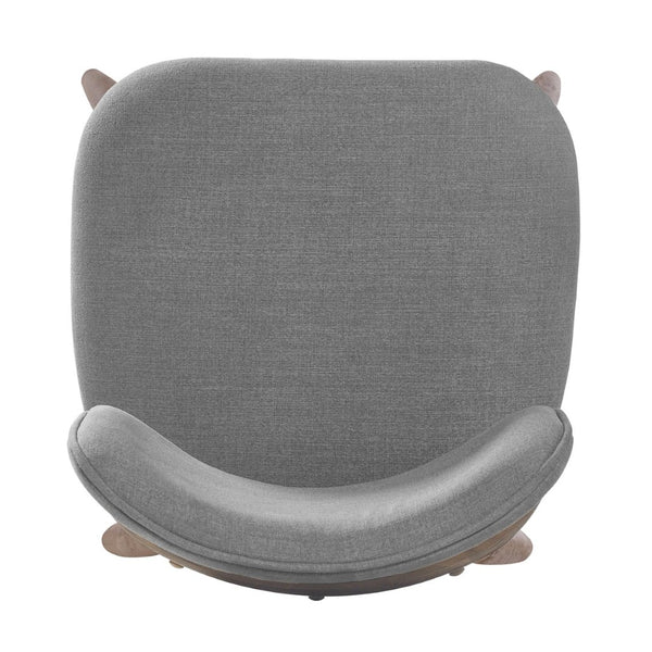 English Elm 25.7 Inch Gray Fabric Rubberwood Counter Stools Padded Back Kitchen Island Set of 2 N780P369728G