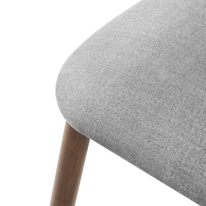 English Elm 25.7 Inch Gray Fabric Rubberwood Counter Stools Padded Back Kitchen Island Set of 2 N780P369728G