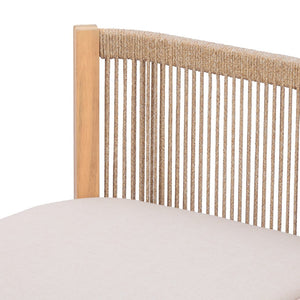 English Elm 73.23" Outdoor Acacia Wood Three-seat Sofa with Woven Rope Backrest and Cushions N780P371454L