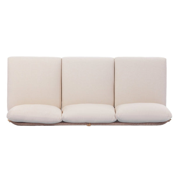 English Elm 73.23" Outdoor Acacia Wood Three-seat Sofa with Woven Rope Backrest and Cushions N780P371454L