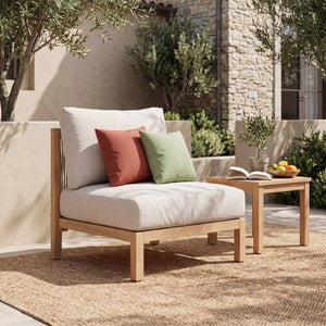 English Elm Acacia Outdoor Club Chair Rope Woven Deep Seat with Thick Foam Cushion for Patio Garden N780P371455L