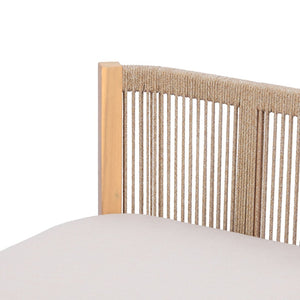 English Elm Acacia Outdoor Club Chair Rope Woven Deep Seat with Thick Foam Cushion for Patio Garden N780P371455L