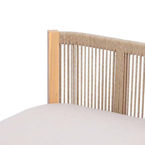 English Elm Acacia Outdoor Club Chair Rope Woven Deep Seat with Thick Foam Cushion for Patio Garden N780P371455L