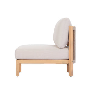 English Elm Acacia Outdoor Club Chair Rope Woven Deep Seat with Thick Foam Cushion for Patio Garden N780P371455L