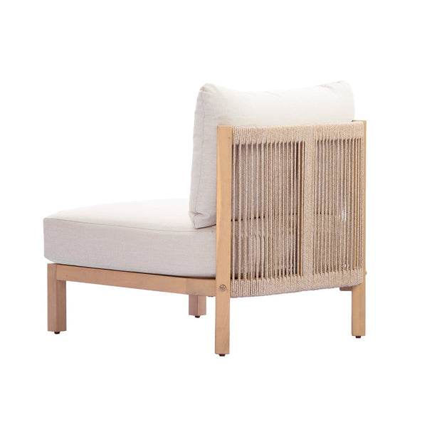 English Elm Acacia Outdoor Club Chair Rope Woven Deep Seat with Thick Foam Cushion for Patio Garden N780P371455L