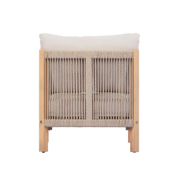 English Elm Acacia Outdoor Club Chair Rope Woven Deep Seat with Thick Foam Cushion for Patio Garden N780P371455L