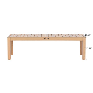 English Elm 47.24''outdoor Solid Acacia Wood Patio Coffee Table with Natural Teak Grain Finish N780P371456L