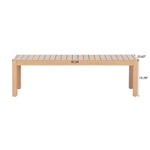 English Elm 47.24''outdoor Solid Acacia Wood Patio Coffee Table with Natural Teak Grain Finish N780P371456L