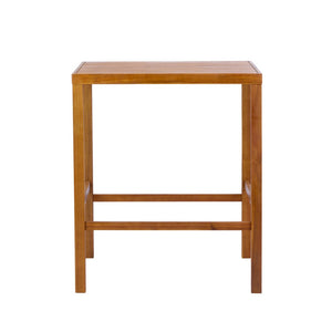 English Elm 41.14inch Acacia Wood Outdoor Bar Table Slatted Teak Finish Patio Square Top Seats 4 N780P373281T