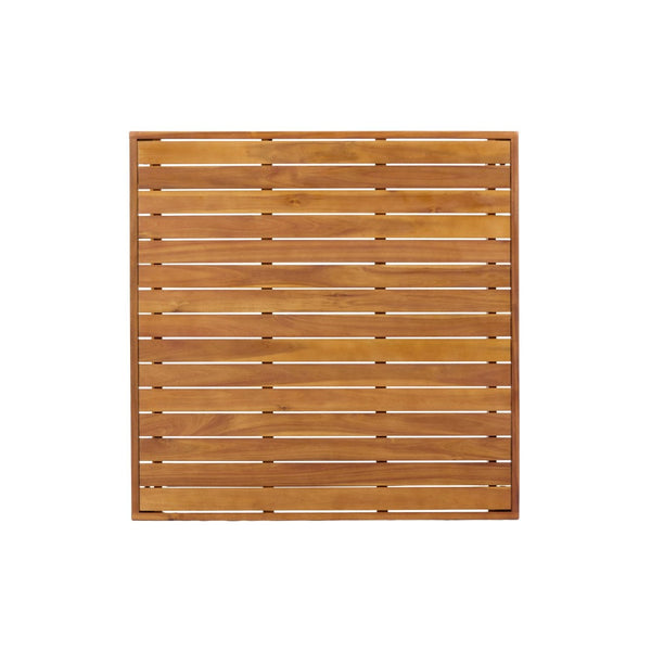 English Elm 41.14inch Acacia Wood Outdoor Bar Table Slatted Teak Finish Patio Square Top Seats 4 N780P373281T