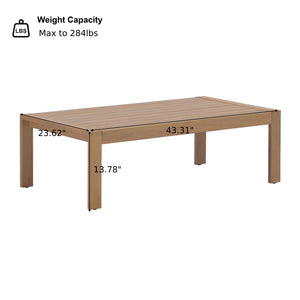 English Elm 4 Piece Solid Acacia Outdoor Patio Set with Teak Finish Cushioned Sofa and Chairs N780P386223245L