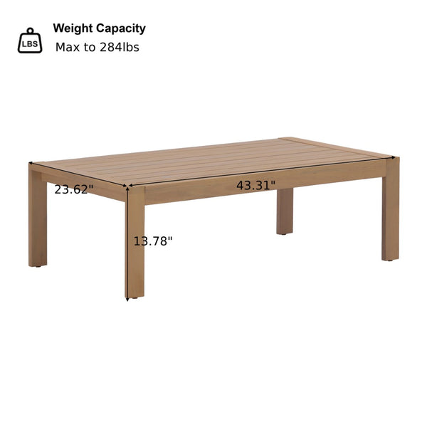 English Elm 4 Piece Solid Acacia Outdoor Patio Set with Teak Finish Cushioned Sofa and Chairs N780P386223245L