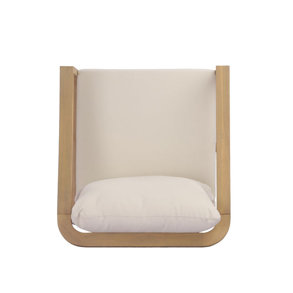 English Elm Acacia Wood Outdoor Club Chair Deep Seat Foam Cushions Slatted Backrest Patio Lounge N780P386223L