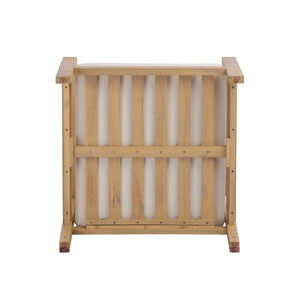 English Elm Acacia Wood Outdoor Club Chair Deep Seat Foam Cushions Slatted Backrest Patio Lounge N780P386223L