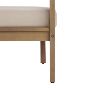 English Elm 77.95" Acacia Wood Three Seat Outdoor Sofa with Slatted Back and Deep Cushioned N780P386224L