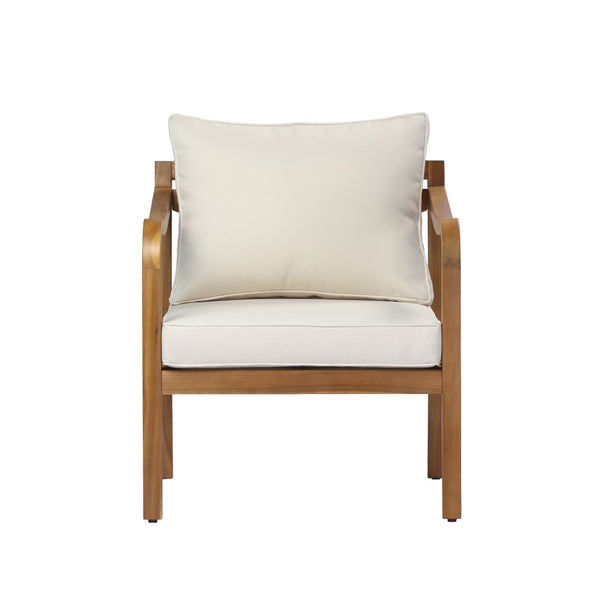English Elm Acacia Wood Outdoor Club Chair Cross Back Teak Finish Deep Seat Garden Patio N780P387144T