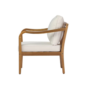English Elm Acacia Wood Outdoor Club Chair Cross Back Teak Finish Deep Seat Garden Patio N780P387144T