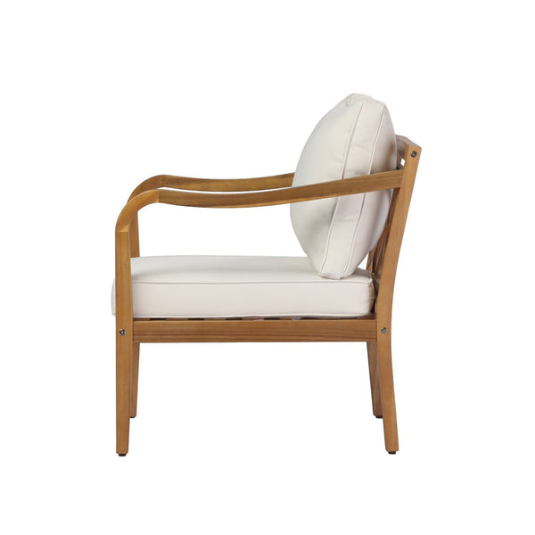 English Elm Acacia Wood Outdoor Club Chair Cross Back Teak Finish Deep Seat Garden Patio N780P387144T