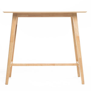 English Elm Wood Bar Height Dining Table Mid Century Walnut Veneer Top with Splayed Rubberwood Legs N780P395625O