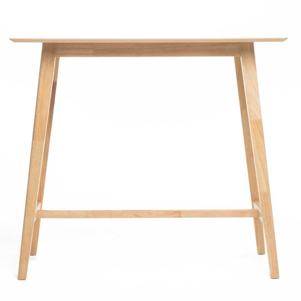English Elm Wood Bar Height Dining Table Mid Century Walnut Veneer Top with Splayed Rubberwood Legs N780P395625O